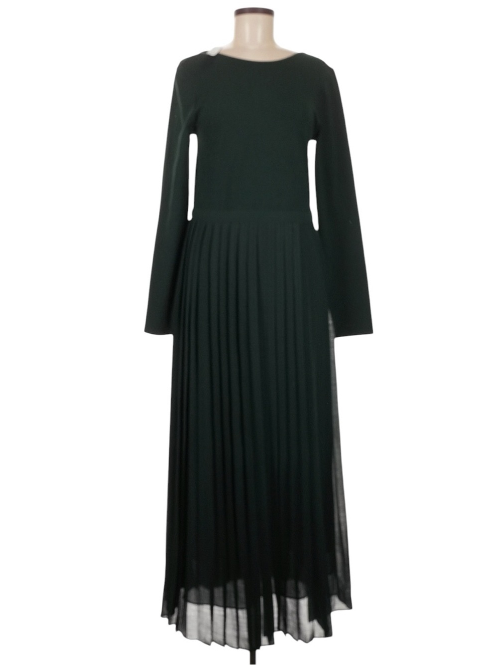 J. Crew Pleated Ballet Dress in Stretch Cotton Blend size Medium Green Maxi NWT